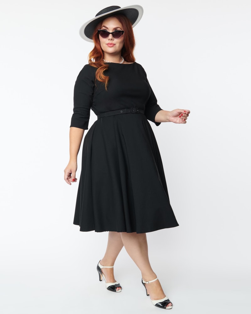Black vintage dress plus size discount